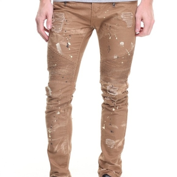 khaki biker pants